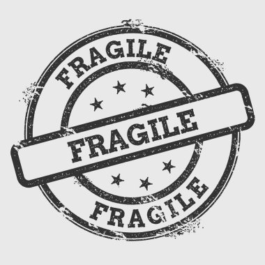 Kırılgan lastik damgası izole Grunge beyaz arka plan üzerinde metin mürekkep dokulu yuvarlak mühür ve