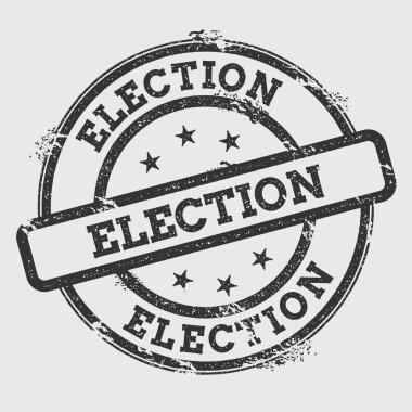 Seçim lastik damgası izole Grunge beyaz arka plan üzerinde metin mürekkep dokulu yuvarlak mühür ve