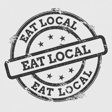 Yemek yerel lastik damgası izole Grunge beyaz arka plan üzerinde metin mürekkep dokulu yuvarlak mühür ve