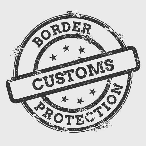 Sello de goma Border Customs Protection aislado sobre fondo blanco Sello redondo Grunge con texto — Archivo Imágenes Vectoriales