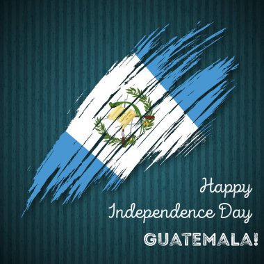 Guatemala Independence Day Patriotic Design Expressive Brush Stroke in National Flag Colors on dark clipart