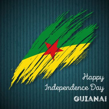 Guyanası Bağımsızlık günü vatansever tasarım etkileyici fırça darbesi kara günü ulusal bayrak renklerde