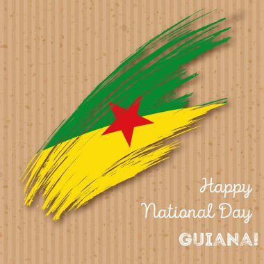 Guyanası Bağımsızlık günü vatansever tasarım etkileyici fırça darbesi kraft ulusal bayrak renk
