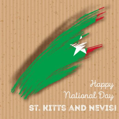 St Kitts ve Nevis Bağımsızlık günü vatansever tasarım etkileyici fırça darbesi ulusal bayrak