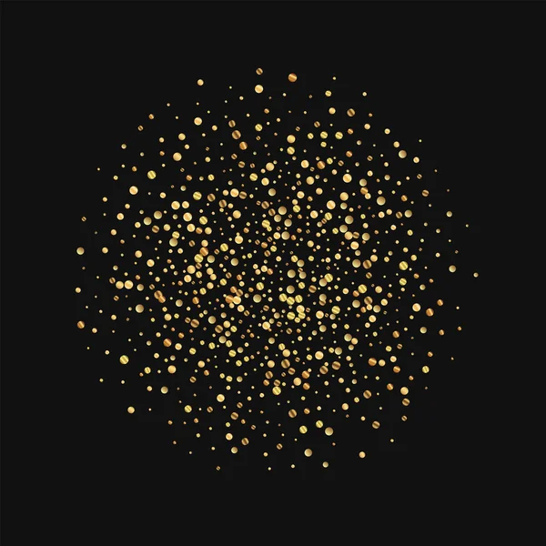 Altın konfeti küre siyah arka planda vektör çizim