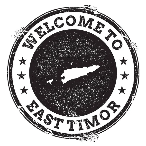 Vintage pasaport hoş geldiniz damgası ile Timorleste harita Grunge lastik damgası ile Timorleste hoş geldiniz