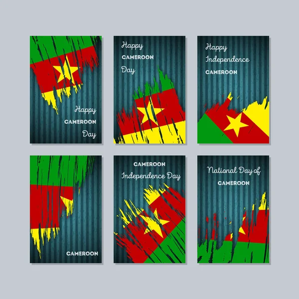 Kamerun Milli Günü ifade fırça darbesi kara günü ulusal bayrak renklerde için vatansever kartları