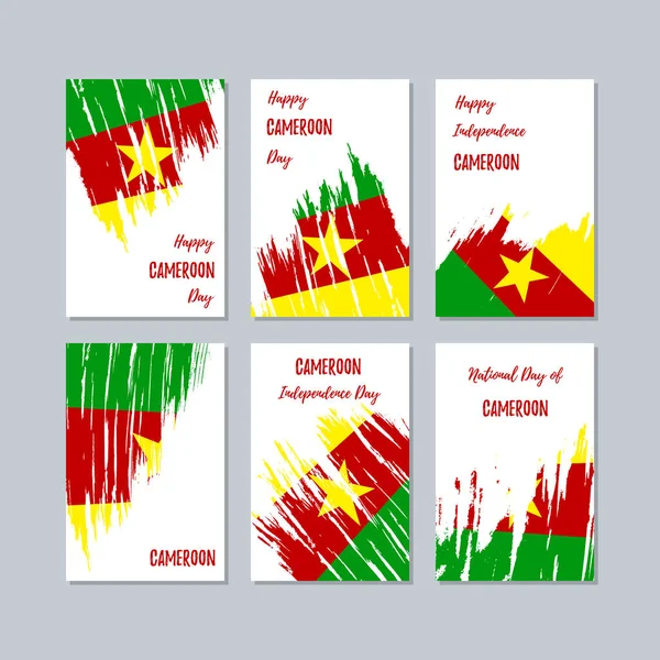 Kamerun Milli Günü ifade fırça darbesi beyaz Milli bayrak renk için vatansever kartları