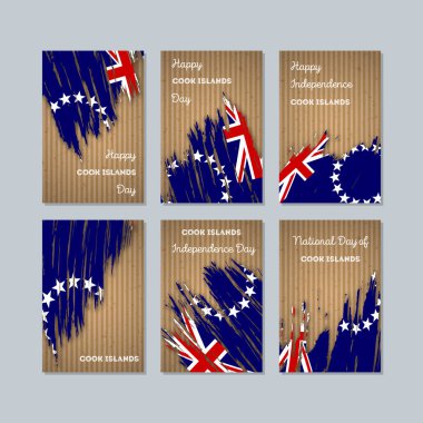 Cook Adaları vatansever kartları Milli Günü ifade fırça darbesi ulusal bayrak renk için