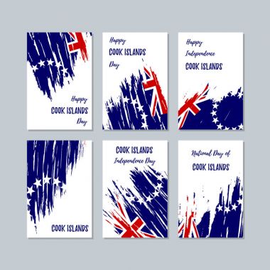 Cook Adaları vatansever kartları Milli Günü ifade fırça darbesi ulusal bayrak renk için