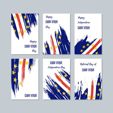Cabo Verde vatansever kartları Milli Günü ifade fırça darbesi ulusal bayrak renk için