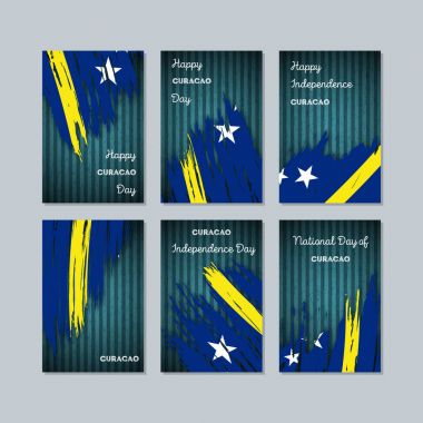 Milli Günü ifade fırça darbesi kara günü ulusal bayrak renklerde için Curacao vatansever kartları