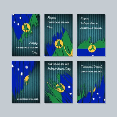 Christmas Adası vatansever kartları için Milli Günü ifade fırça darbesi ulusal bayrak renkleri