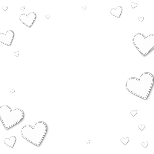 Καρέ Bordered καρδιές χαρτί τυχαία σε άσπρο φόντο εικονογράφηση διάνυσμα — Διανυσματικό Αρχείο