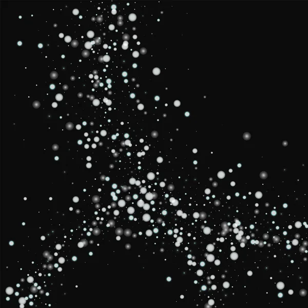 Hermosa nieve que cae Círculos abstractos con hermosa nieve que cae sobre fondo negro Vector — Vector de stock