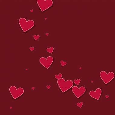 Kırmızı arka plan vektör çizim silueti kırmızı kağıt kalpleri üzerinde soyut circles şarap
