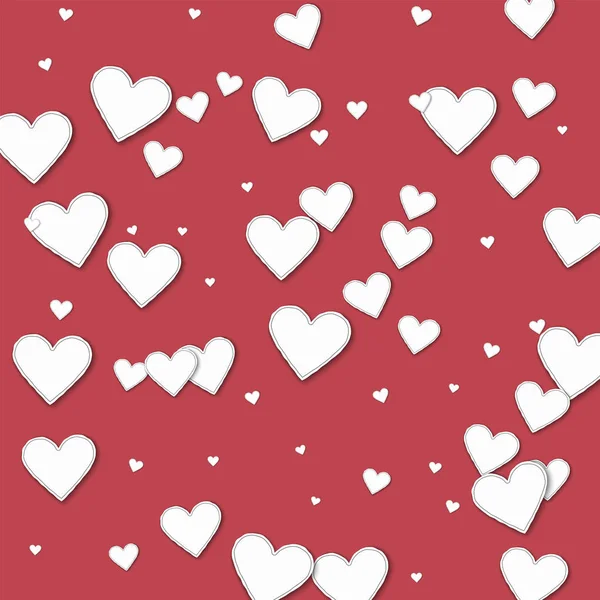 Vektör çizim kesme kağıt kalpler kaotik dağılım satırlarda koyu kırmızı arka plan