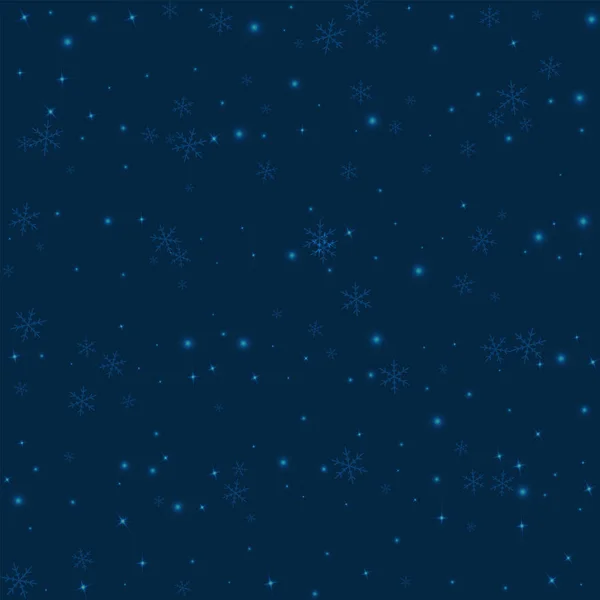 Nieve dispersa y brillante Líneas de dispersión caóticas con nieve dispersa y brillante sobre fondo azul profundo Vector — Vector de stock