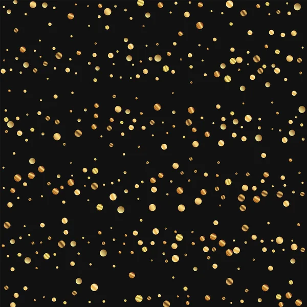 Seyrek altın konfeti kaotik dağılım satırları siyah arka planda vektör çizim