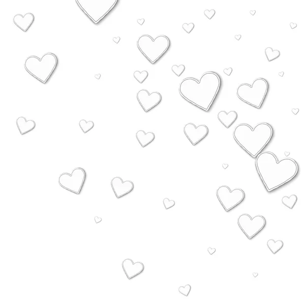 Corazones de papel recortado Esparcir gradiente aleatorio sobre fondo blanco Ilustración vectorial — Archivo Imágenes Vectoriales