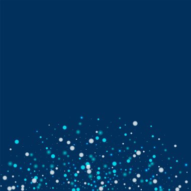 Derin mavi arka plan üzerinde güzel yağan kar ile güzel yağan kar alt semicirclee