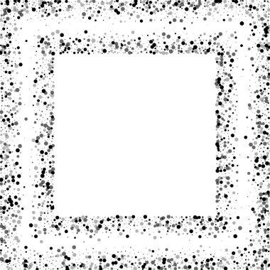 Yoğun siyah noktalar kare kare yoğun siyah noktalar ile vektör beyaz arka plan üzerinde dağınık