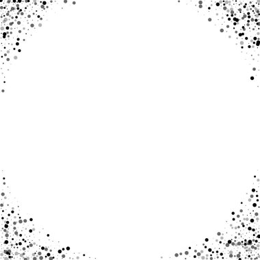 Beyaz arka planda vektör çizim yoğun siyah noktalı köşeler yoğun siyah nokta