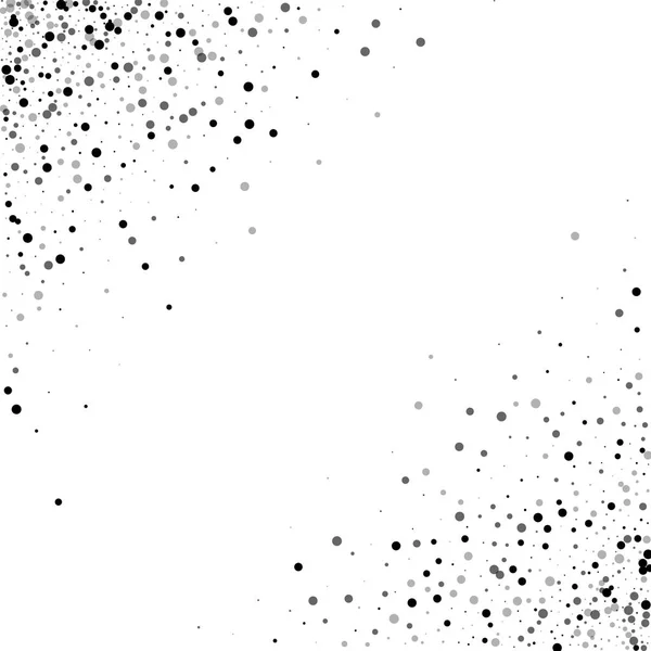 Points noirs denses Coins abstraits Scatter avec points noirs denses sur fond blanc Vecteur — Image vectorielle