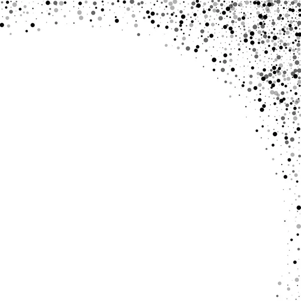 Puntini neri densi Angolo superiore destro astratto con puntini neri densi su sfondo bianco Vettore — Vettoriale Stock