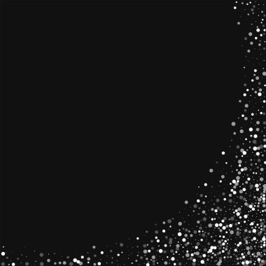 Rasgele düşen beyaz noktalar soyut sağ alt köşede rasgele düşen beyaz noktalar ile siyah