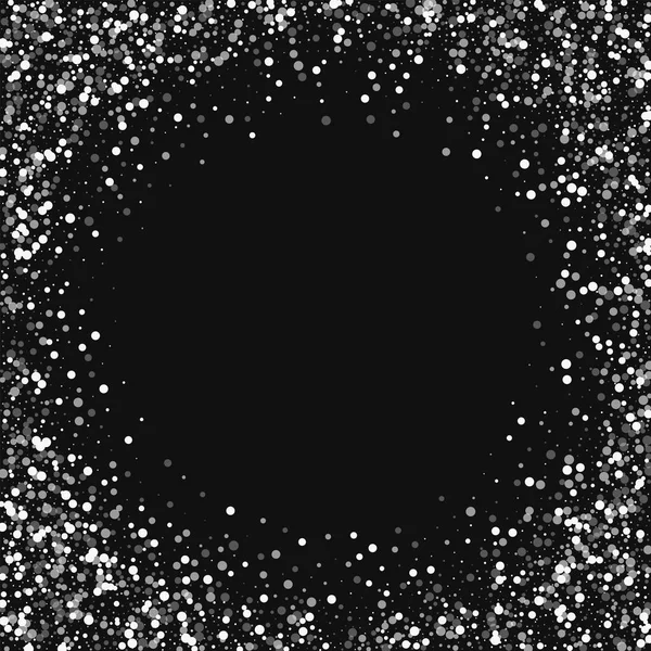 Rasgele düşen beyaz noktalar Bordered rasgele düşme ile beyaz çerçeve nokta siyah vektör arka plan — Stok Vektör