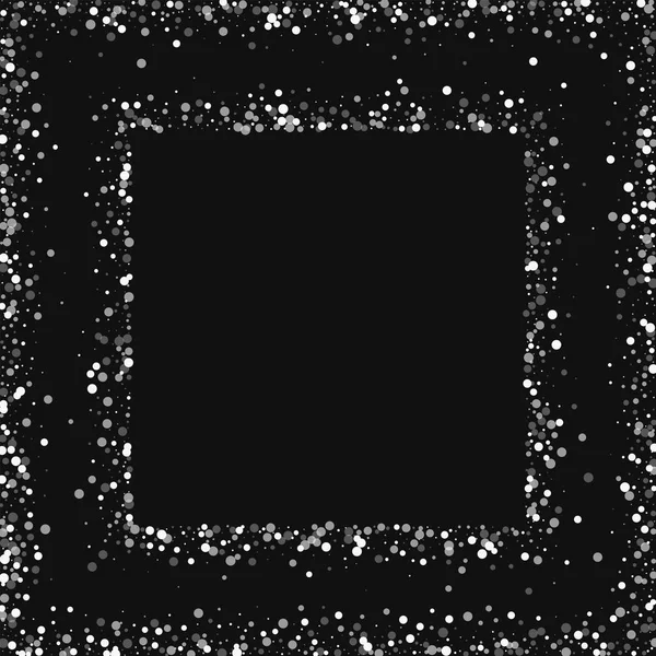 随机下降白点方形黑色背景上的抽象框架随机爱上白点 — 图库矢量图片