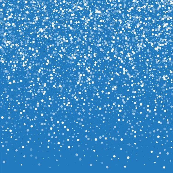 Pois blancs tombants aléatoires Gradient supérieur avec des points blancs tombants aléatoires sur fond bleu Vecteur — Image vectorielle