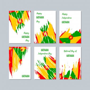 Grenada vatansever kartları Milli Günü ifade fırça darbesi beyaz Milli bayrak renk için
