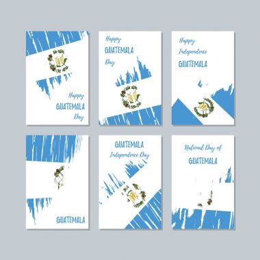 Guatemala vatansever kartları Milli Günü ifade fırça darbesi beyaz Milli bayrak renk için