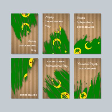 Cocos Adaları vatansever kartları Milli Günü ifade fırça darbesi ulusal bayrak renk için