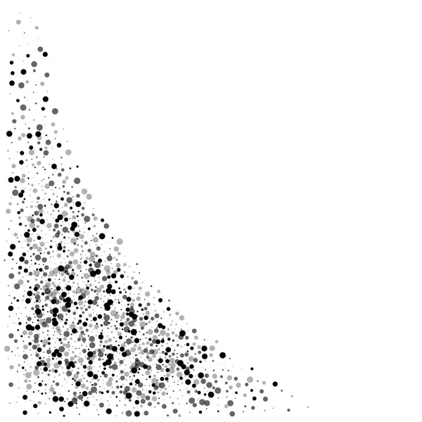 密集的黑点底部左下的角与密集的黑点在白色背景矢量图 — 图库矢量图片
