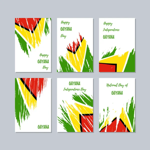 Guyana vatansever kartları Milli Günü ifade fırça darbesi beyaz Milli bayrak renk için