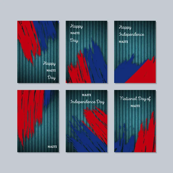 Milli Günü ifade fırça darbesi kara günü ulusal bayrak renklerde için Haiti vatansever kartları