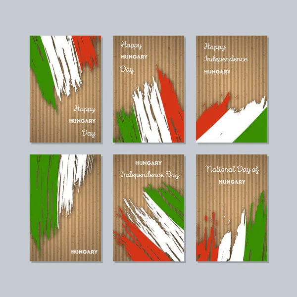 Macaristan Milli Günü ifade fırça darbesi kraft ulusal bayrak renk için vatansever kartları