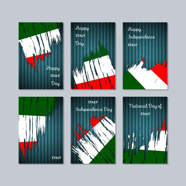 İtalya Milli Günü ifade fırça darbesi kara günü ulusal bayrak renklerde için vatansever kartları