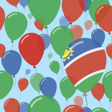 Namibya ulusal gün düz Seamless Modeli kutlama balonları Namibya bayrak renkleri uçan