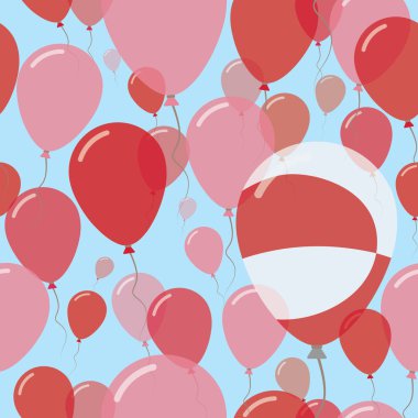 Grönland Ulusal gün düz Seamless Modeli kutlama balonları Grönlandca renkleri uçan