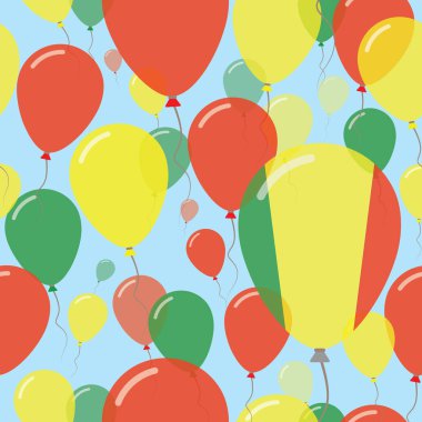 Mali ulusal gün düz Seamless Modeli kutlama balonları Malili bayrağının mutlu renklerde uçan