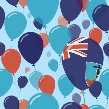 Montserrat ulusal gün düz Seamless Modeli kutlama balonları renkleri uçan