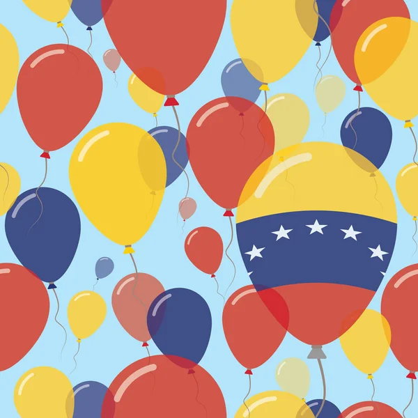 Venezuela République bolivarienne de la fête nationale plat modèle sans couture vol célébration ballons en — Image vectorielle
