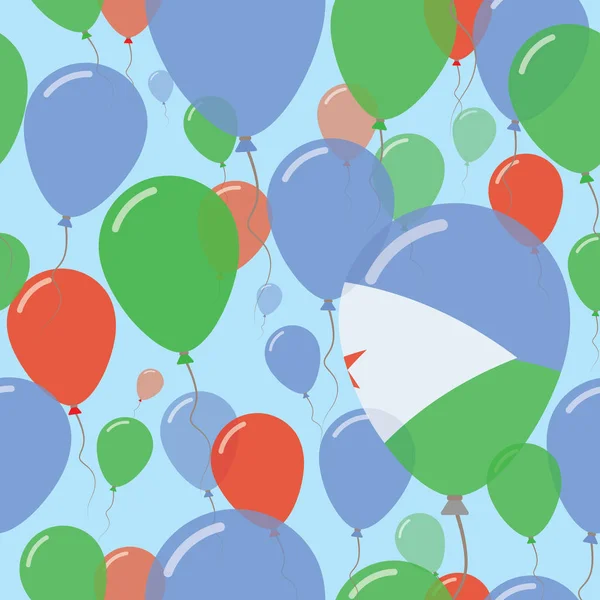 Cibuti Millî gün düz Seamless Modeli kutlama balonları Cibuti bayrağı renklerde uçan