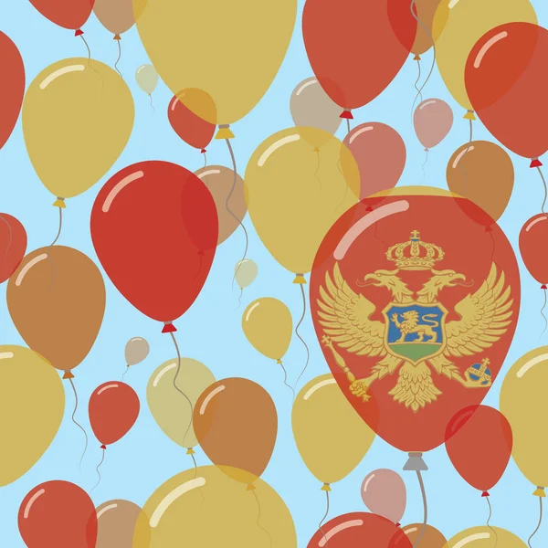 Montenegro nationale dag plat naadloze patroon feest ballonnen in de kleuren van de Montenegrijnse vliegen — Stockvector