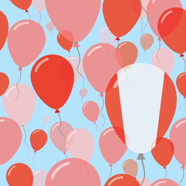 Peru Milli gün düz Seamless Modeli kutlama balonları Perulu bayrak renkleri uçan