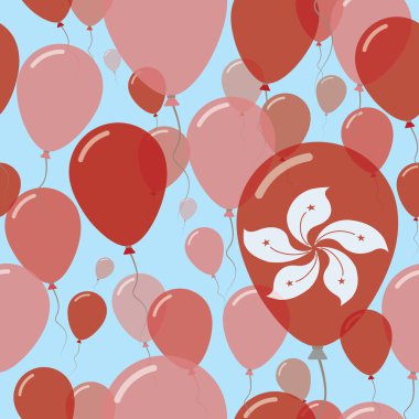 Hong Kong ulusal gün düz Seamless Modeli kutlama balonları Çin bayrağının renkleri uçan